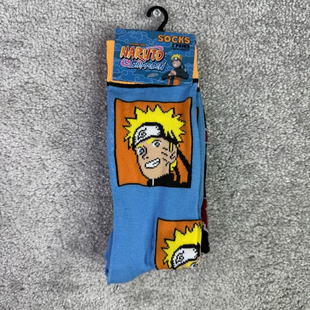 Naruto Shippuden Socks Unisex Crew 2 Pair Casual Novelty Anime